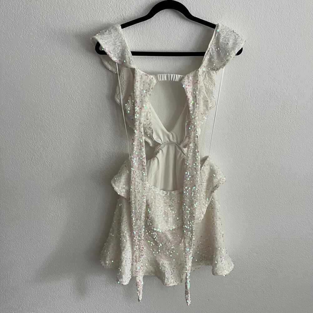 Show Me Your MuMu White Sequin Zoey Mini Dress - Picture 8 of 8